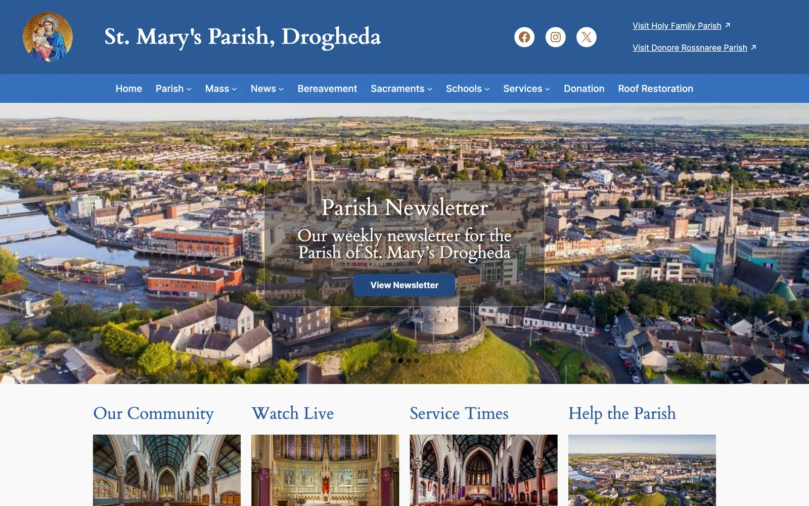 St. Mary's Drogheda Parish website homepage
